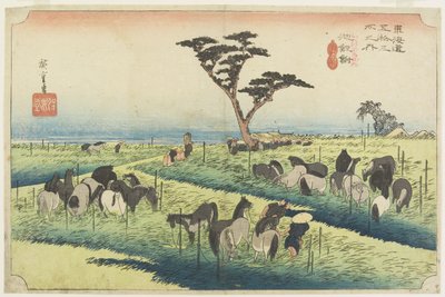 Fiera dei cavalli di aprile, Chiryu_, c. 1833 da Utagawa Hiroshige