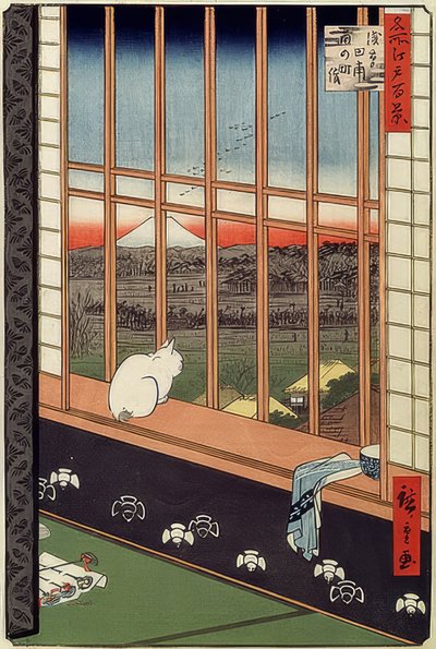 Campi di riso di Asakusa e festa di Torinomachi. Dalla serie: 100 famose vedute di Edo. 1861 da Utagawa Hiroshige