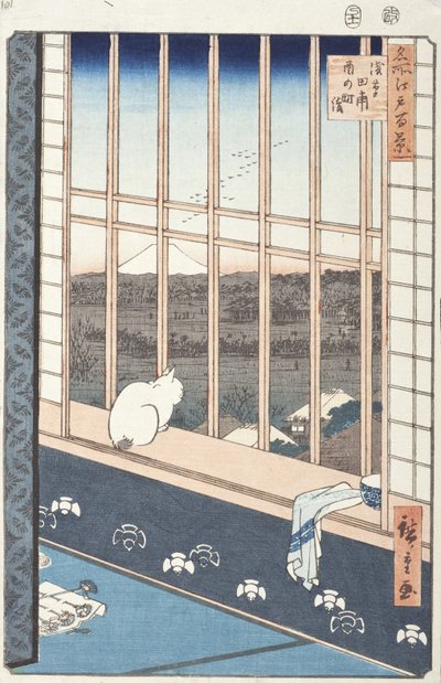 Campi di riso di Asakusa e Festival di Torinomachi dalla serie Cento famose vedute di Edo, 1857 da Utagawa Hiroshige