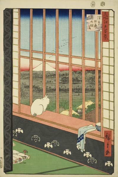 Campi di riso di Asakusa e festival di Torinomachi, dalla serie "Cento vedute famose di Edo" da Utagawa Hiroshige