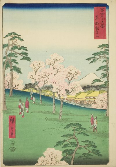 Collina di Asuka nella Capitale Orientale (Toto Asukayama), dalla serie "Trentasei vedute del Monte Fuji (Fuji sanjurokkei)" da Utagawa Hiroshige