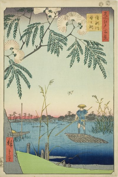 Fiume Ayase e Kanegafuchi, dalla serie "Cento famosi vedute di Edo" da Utagawa Hiroshige