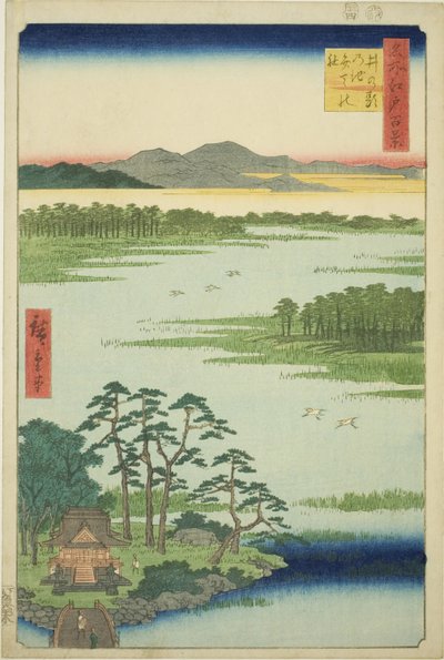 Santuario di Benten e stagno di Inokashira, dalla serie "Cento vedute famose di Edo" da Utagawa Hiroshige