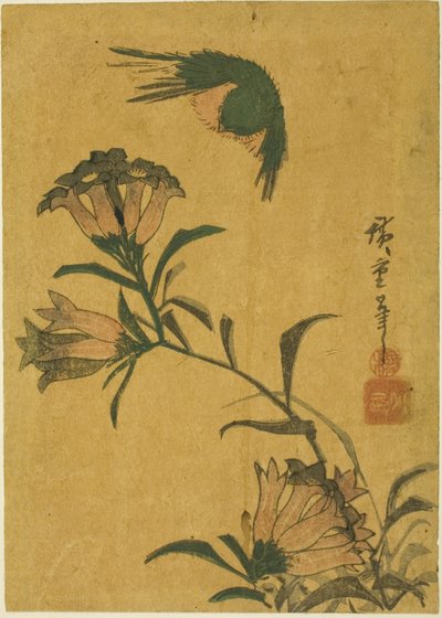 Uccello e genziana da Utagawa Hiroshige