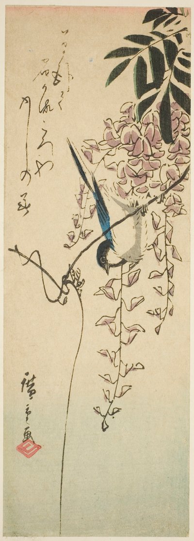 Uccello su glicine da Utagawa Hiroshige