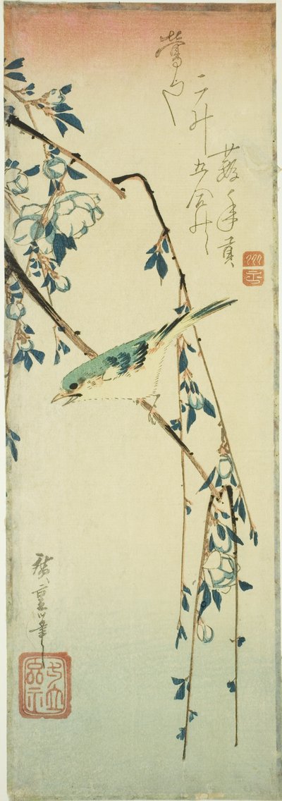 Usignolo su ramo di prugna da Utagawa Hiroshige