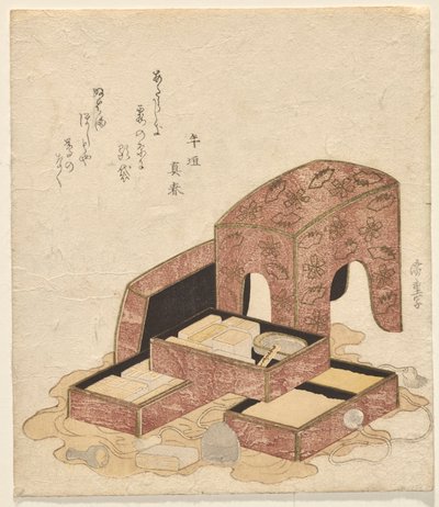 Set di Calligrafia con vassoi di vari sigilli da Utagawa Hiroshige