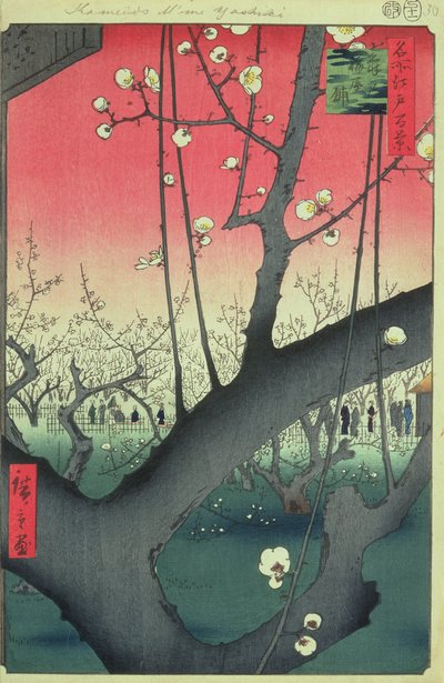 Fioritura di ciliegi, da Cento vedute famose di Edo (stampa xilografica) da Utagawa Hiroshige