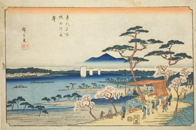 Fiori di Ciliegio in Piena Fioritura lungo il Fiume Sumida (Sumidagawa hanazakari), dalla serie "Luoghi Famosi della Capitale Orientale (Toto meisho)" da Utagawa Hiroshige