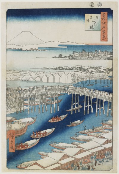 Tempo sereno dopo la neve, ponte Nihonbashi, maggio 1856 da Utagawa Hiroshige