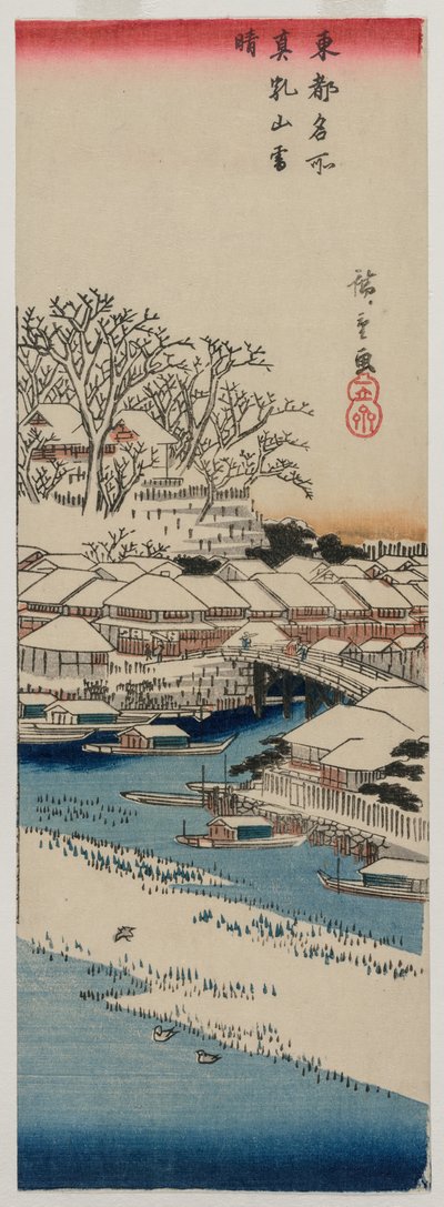 Tempo sereno dopo la neve a Matsuchiyama, dalla serie Luoghi famosi nella capitale orientale da Utagawa Hiroshige