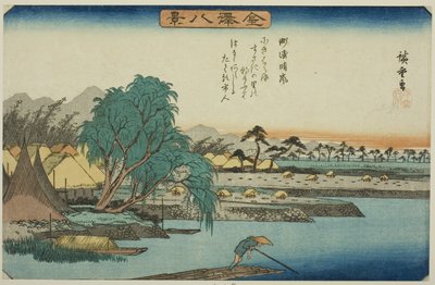 Tempo Sereno a Susaki (Susaki seiran), dalla serie "Otto Vedute di Kanazawa (Kanazawa hakkei)" da Utagawa Hiroshige