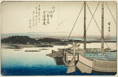 Tempo sereno a Shibaura (Shibaura seiran), dalla serie "Otto vedute dei dintorni di Edo (Edo kinko hakkei no uchi)" da Utagawa Hiroshige