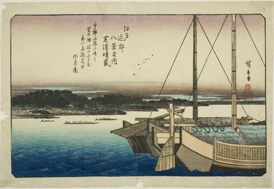 Tempo sereno a Shibaura, dalla serie "Otto vedute nei dintorni di Edo" da Utagawa Hiroshige