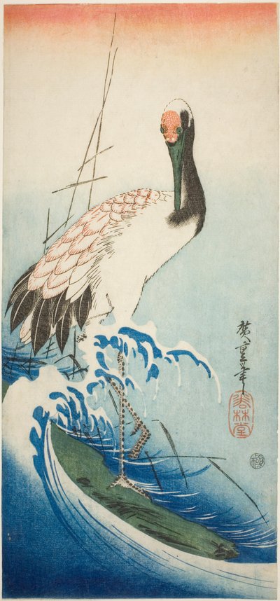 Gru e onde da Utagawa Hiroshige
