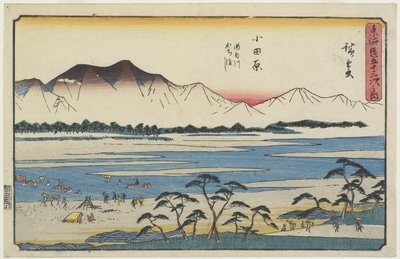 Attraversamento del fiume Sakawa a Odawara, 1841-1842 da Utagawa Hiroshige