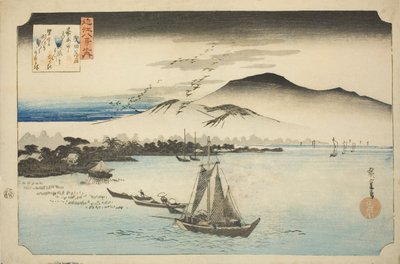Oche discendenti a Katada (Katada rakugan), dalla serie "Otto vedute di Omi (Omi hakkei no uchi)" da Utagawa Hiroshige
