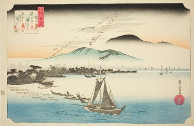 Oche discendenti a Katada (Katada rakugan), dalla serie "Otto vedute di Omi (Omi hakkei no uchi)" da Utagawa Hiroshige