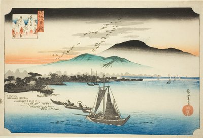 Oche in Discesa a Katada, dalla serie "Otto Vedute di Omi" da Utagawa Hiroshige