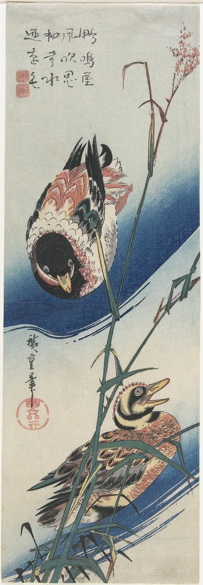 Anatre e canne, 1834-1839 da Utagawa Hiroshige