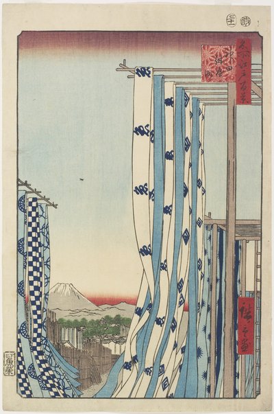 Via dei tintori, Kanda, novembre 1857 da Utagawa Hiroshige