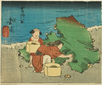 Echizen, sezione del foglio n. 10 dalla serie "Immagini ritagliate delle province" da Utagawa Hiroshige