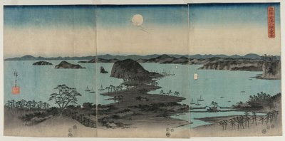 Otto vedute di Kanazawa di notte, 1857 da Utagawa Hiroshige