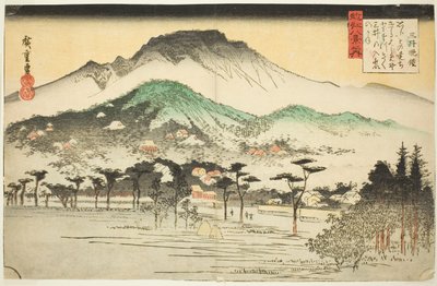Campana della sera al Tempio di Mii (Mii bansho), dalla serie "Otto vedute di Omi (Omi hakkei no uchi)" da Utagawa Hiroshige