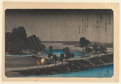 Pioggia serale ad Azumi no Mori, c.1838 da Utagawa Hiroshige