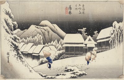 Neve Serale a Kanbara dalla serie 53 Stazioni del Tokaido, c.1833-4 da Utagawa Hiroshige