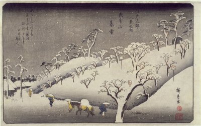 Neve serale sul monte Asuka, da Otto vedute dei dintorni di Edo, c.1838 da Utagawa Hiroshige