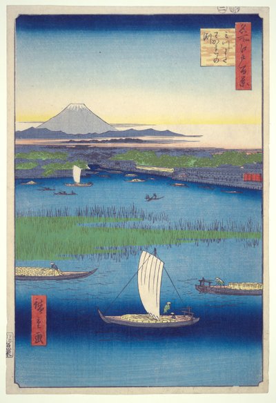 Addio profondo al bivio di Mitsumata, dalla serie Cento vedute famose di Edo da Utagawa Hiroshige