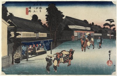 Famoso tessuto di Arimatsu, Narumi, c. 1833 da Utagawa Hiroshige