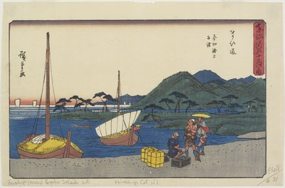 Porto dei traghetti alla spiaggia di Imagiri, Maisaka, 1841-1842 da Utagawa Hiroshige