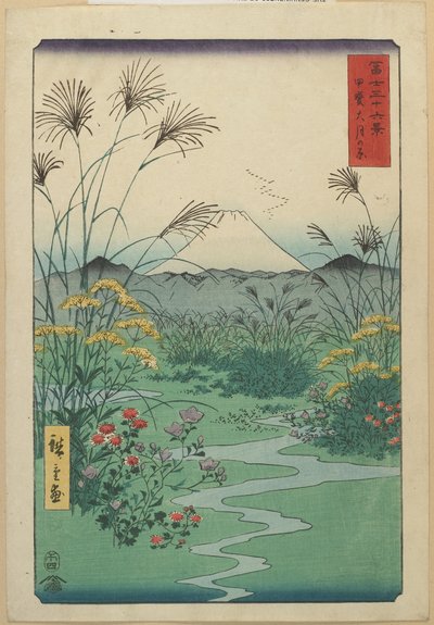 Campo a O_tsuki nella provincia di Kai, aprile 1858 da Utagawa Hiroshige