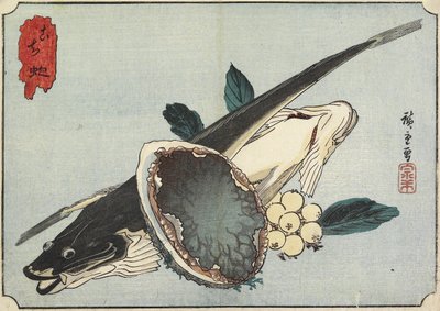 Flathead e Abalone, inizio XIX secolo da Utagawa Hiroshige