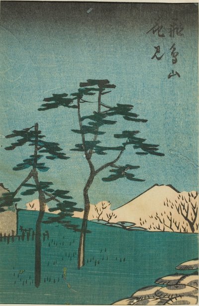 Visita ai fiori sulla collina di Asuka (Asukayama hanami), sezione di un foglio dalla serie "Ritagli di luoghi famosi di Edo (Harimaze Koto meisho)" da Utagawa Hiroshige