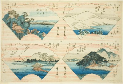 Quattro vedute dalla serie Otto vedute di Omi (Omi Hakkei) da Utagawa Hiroshige