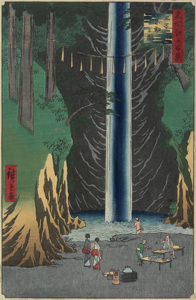 Cascata di Fudo, Oji, 1857 da Utagawa Hiroshige