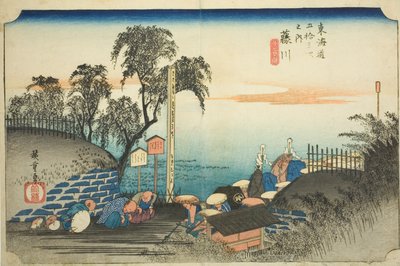 Fujikawa: Vista delle Periferie del Posto, dalla serie "Le Cinquantatré Stazioni del Tokaido" da Utagawa Hiroshige