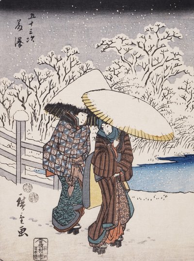 Fujisawa dalla serie 53 Stazioni del Tokaido, 1852 da Utagawa Hiroshige