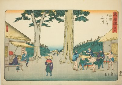 Futakawa: Sarugababa, dalla serie "Le cinquantatré stazioni del Tokaido" da Utagawa Hiroshige