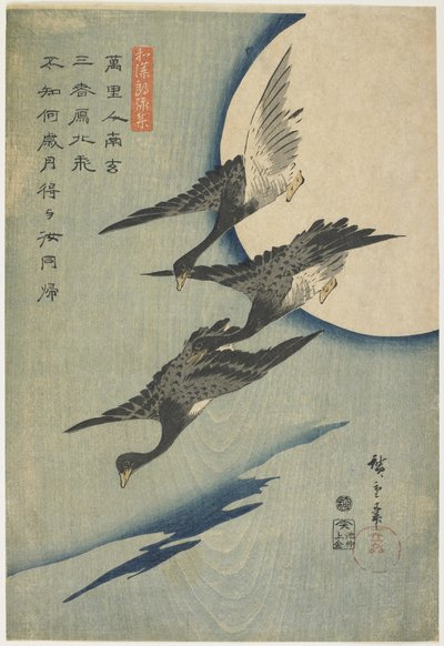 Oche contro la luna, 1837-44 da Utagawa Hiroshige