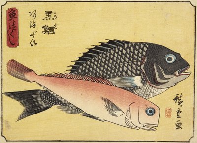 Orata e pesce tegola, 1830-1844 da Utagawa Hiroshige