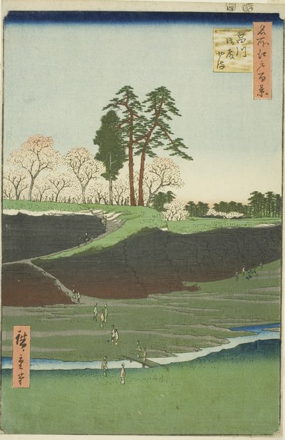 Collina di Goten a Shinagawa (Shinagawa Gotenyama), dalla serie "Cento vedute famose di Edo (Meisho Edo hyakkei)" da Utagawa Hiroshige