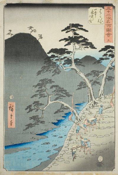 Hakone: Processione Notturna nelle Montagne, no. 11 dalla serie "Luoghi Famosi delle Cinquantatré Stazioni" da Utagawa Hiroshige