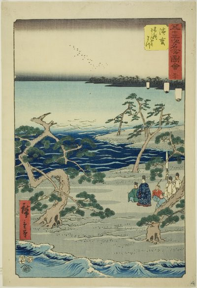 Hamamatsu: I Famosi Pini Mormoranti, no. 30 dalla serie "Luoghi Famosi delle Cinquantatré Stazioni" da Utagawa Hiroshige