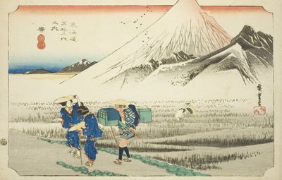 Hara: Monte Fuji al mattino, dalla serie "Le cinquantatré stazioni della strada Tokaido" da Utagawa Hiroshige