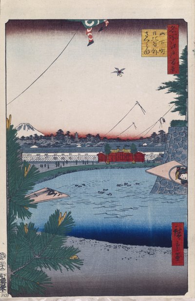 Hibiya e Soto-Sakurada da Yamashita-cho Cento Famosi Vedute di Edo, 1856-1858 da Utagawa Hiroshige
