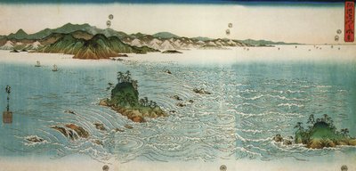 Hiroshige, Vortici su una costa rocciosa da Utagawa Hiroshige